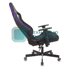 Кресло Knight OUTRIDER черный/фиолетовый, экокожа, 120 кг, механизм качания