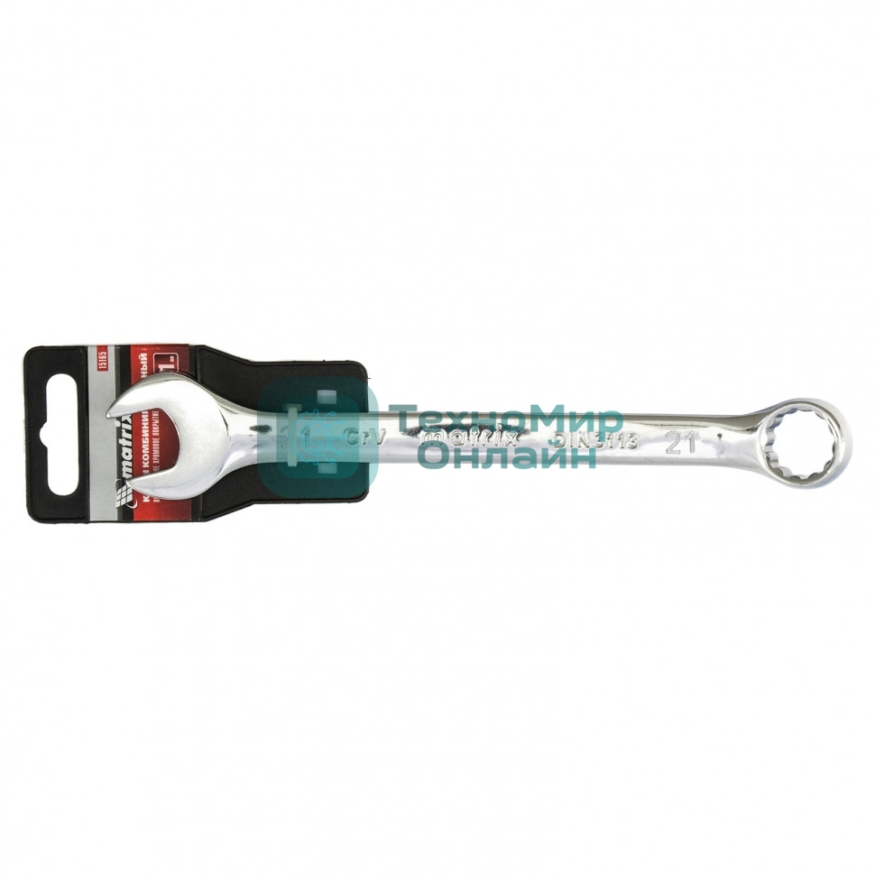 Ключ комбинированный Matrix 21 мм CrV, полированный хром