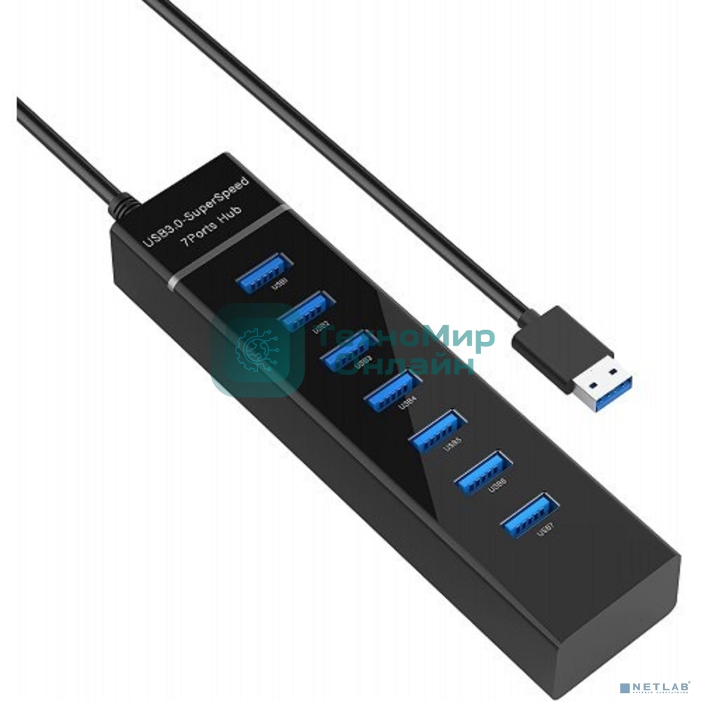 USB-концентратор USB KS-is KS-569 1xUSB 3.0 6xUSB 2.0 F в USB 3.0 Type A M с БП