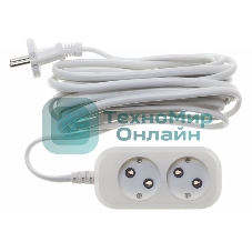 Сетевой удлинитель Buro BU-PSL2.5/W 5м (2 розетки) белый (пакет ПЭ)