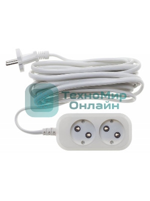 Сетевой удлинитель Buro BU-PSL2.5/W 5м (2 розетки) белый (пакет ПЭ)