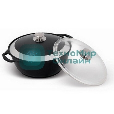 Кастрюля-жаровня КУКМОР ж44а 4 л со стеклянной крышкой АП. Линия 