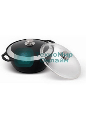 Кастрюля-жаровня КУКМОР ж44а 4 л со стеклянной крышкой АП. Линия 