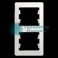 Рамка 2-м Glossa верт. белый SchE GSL000106