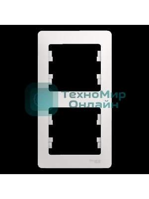 Рамка 2-м Glossa верт. белый SchE GSL000106