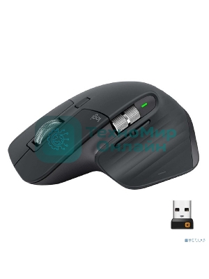 Мышь беспроводная Logitech MX Master 3s графитовый, 8000 dpi, радиоканал, Bluetooth, USB, кнопки - 7