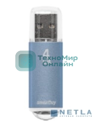 Флешка USB Smartbuy V-Cut Blue (SB4GbVC-B), 4Gb, USB 2.0, R/W 25/15, голубой