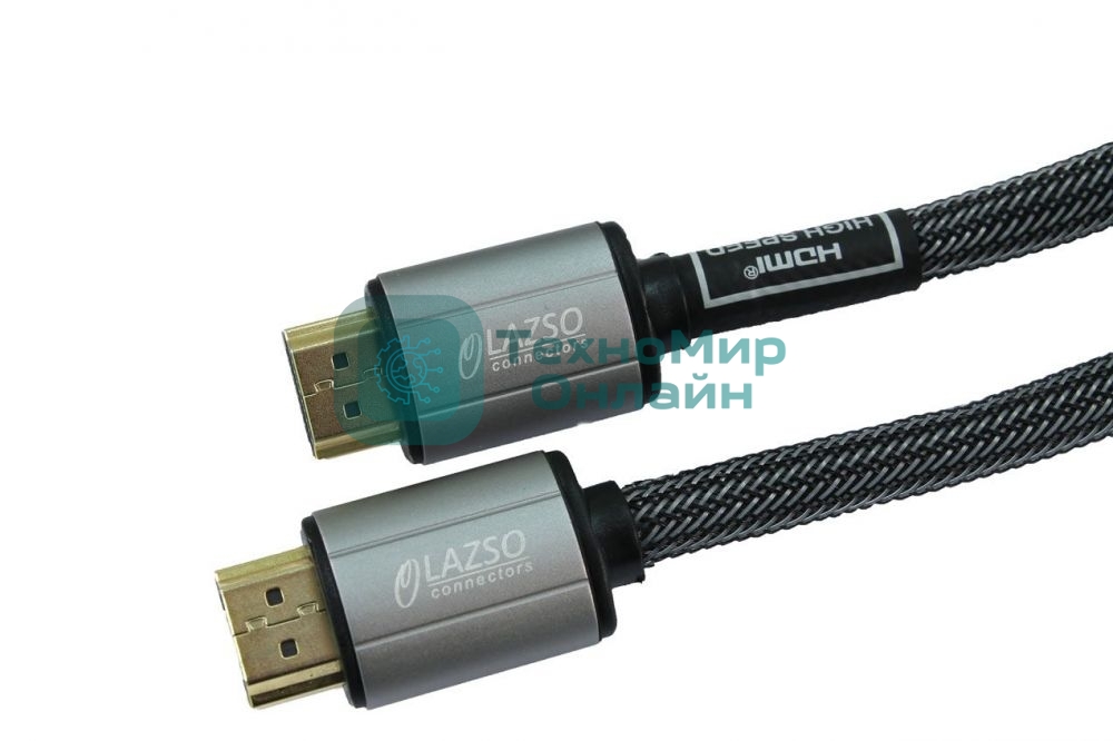 Кабель видео LAZSO WH-111-B HDMI (m)/HDMI (m) 1м. позолоченные контакты черный