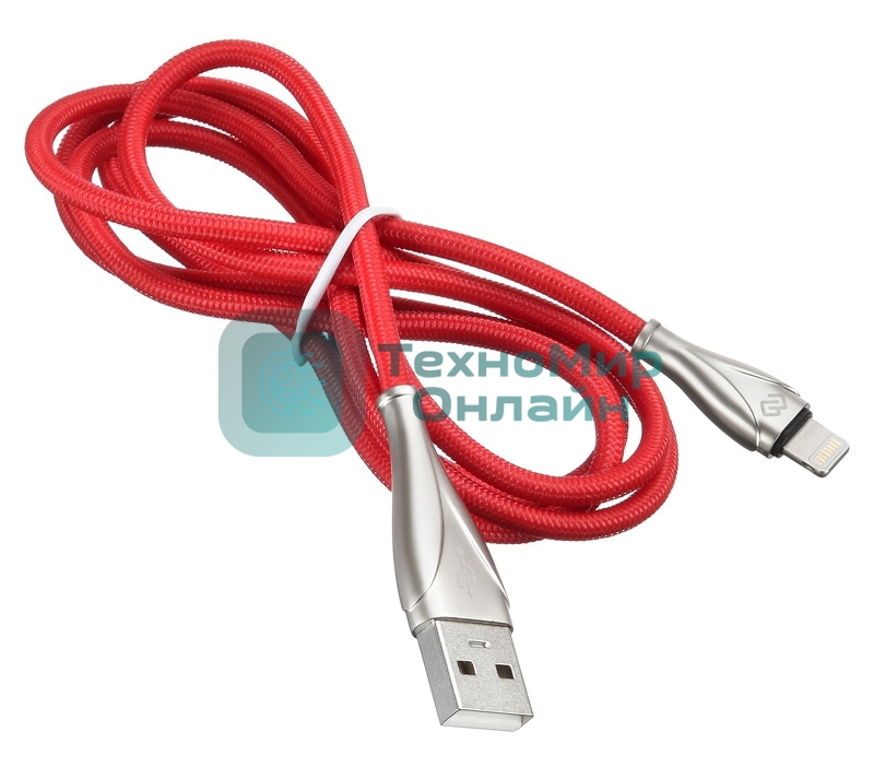 Кабель Digma USB A (m) Lightning (m) 1.2м красный
