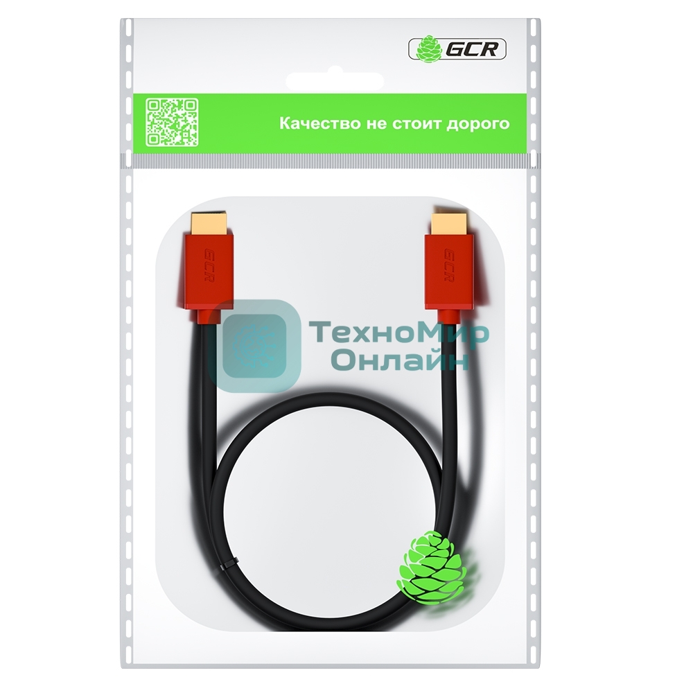 Кабель GCR 3.0m HDMI версия 2.0, HDR 4:2:2, Ultra HD, 4K 60 fps 60Hz/5K*30Hz, 3D, AUDIO, 18.0 Гбит/с, 28/28 AWG, OD7.3мм, тройной экран, черный, красные коннекторы, GCR-HM451-3.0m GCRКабель 3.0m HDMI версия 2.0, HDR 4:2:2, Ultra HD, 4K 60 fps 60Hz/5K*30Hz, 3D, AUDIO, 18.0 Гбит/с, 28/28 AWG, OD7.3мм, тройной экран, черный, красные коннекторы, GCR-HM451-3.0m