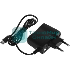 Сетевое зарядное устройство Buro BUWC1 2A кабель USB Type C черный