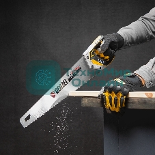 Ножовка по дереву Denzel, 450 мм, 9 TPI, зуб 3D, металлопластиковая рукоятка