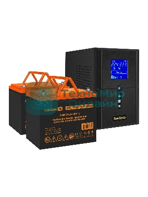 Комплект Источник бесперебойного питания EX295988RUS + батарея 80Aч EX285654RUS 2шт (инвертор, синус, для котла) ExeGate SineTower SZ-1500.LCD.AVR.2SH.1C13.USB <1500VA/1200W, чистый синусоида, LCD дисплей, AVR, 2*Schuko+1*C13, USB, линейно-интерактивный, Black> + батарея ExeGate HRL 12-80 (12В, 80Ач) 2шт
