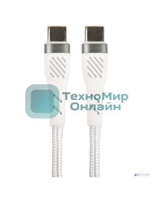 Кабель PERFEO USB C вилка - C вилка, 60W, белый, 1 м, POWER (C1104)