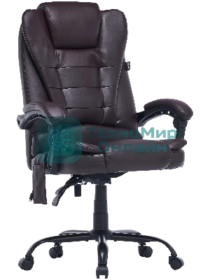 Кресло Cactus CS-CHR-OC03M-BR темно-коричневый, экокожа, подголовник