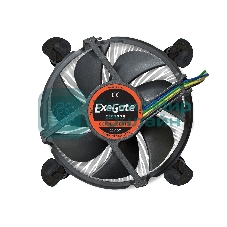 Кулер для процессора ExeGate EЕ97378 черный, 92 мм, алюминий/медь, 2400 об/мин, 23 дБ, 4 pin, 95 Вт, 60 мм