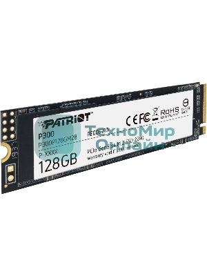 Накопитель SSD Patriot P300, 128Gb, PCIe 3.0 x4, M.2 2280, NVMe, R/W 1600/600