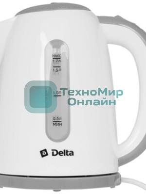 Чайник электрический Delta DL-1106 белый с серым