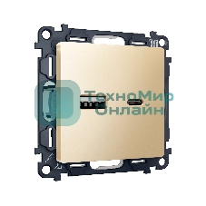Комплект механизма розетки ALFA Шампань 2USB A+C 20W (быстрая зарядка) QUANT (AP6110, VM177) MA611010