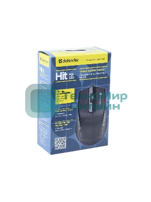 Мышь проводная Defender HIT MB-530 черный, 1000 dpi, USB, кнопки - 3