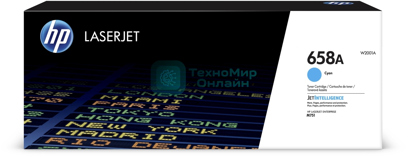 Картридж лазерный HP 658A W2001A голубой для HP CLJ Enterprise M751 (6000 стр.)