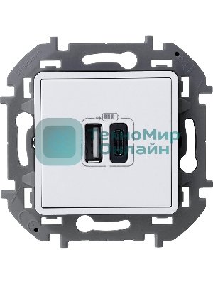 Зарядное устройство 2 разъема USB A-C 240В/5В 3000мА белый