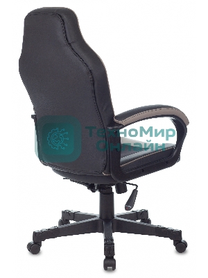 Кресло Бюрократ Zombie GAME 17 черный/серый, экокожа, 120 кг, механизм качания