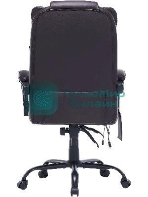 Кресло Cactus CS-CHR-OC03M-BR темно-коричневый, экокожа, подголовник