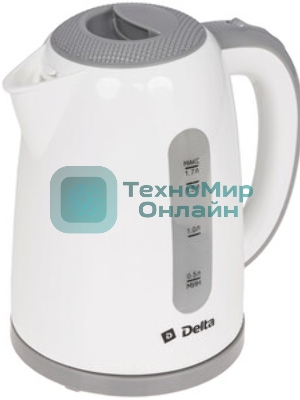 Чайник электрический Delta DL-1106 белый с серым