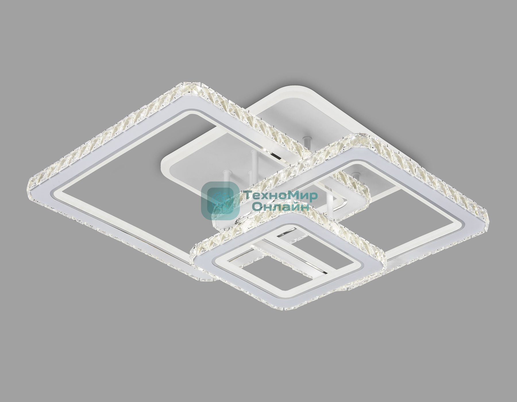Управляемый светодиодный светильник Ambrella light FA1732/3 WH/CH белый/хром 145W 3000K/4200K/6400K 670*510*150 (ПДУ РАДИО 2.4G)