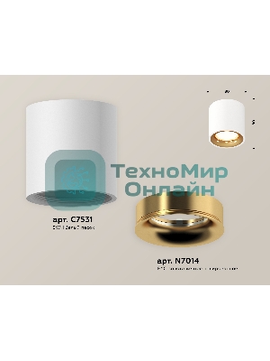 Светильник Ambrella Light XS7531024 SWH/PYG белый песок/золото желтое полированное MR16 GU5.3 (C7531, N7014)