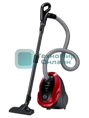 Пылесос Samsung VC20M257AWR красный, 460/2000 Вт, уборка сухая, пылесборник мешок 2.5 л