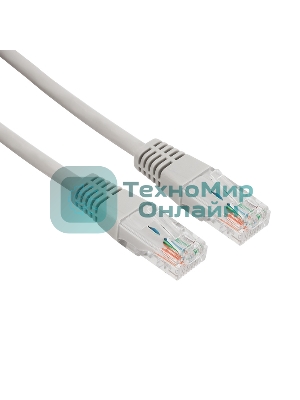 Пaтч-корд U/UTP Rexant, cat.5e, RJ45-RJ45, неэкранированный, LSZH серый, 5м