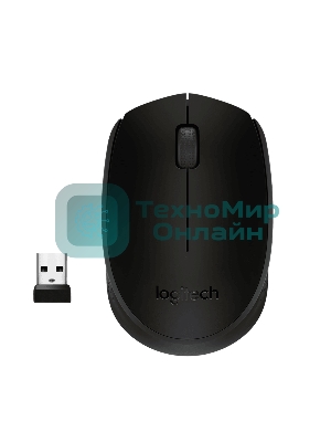 Мышь беспроводная Logitech M171 черный/серый, 1000 dpi, радиоканал, USB, кнопки - 3