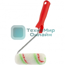 Мини-валик в сборе Сибртех Эмали,110мм,ворс 12мм,D 16 мм,D ручки 6 мм,полиамид,полиакрил