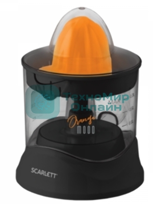 Соковыжималка Scarlett SC-JE50C09 черный/оранжевый, цитрусовая, 25 Вт, 700 мл, механическое
