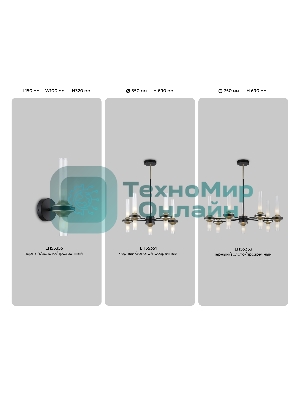Настенный светильник Ambrella light LH55355/2 BK/CGD/CL черный/золото/прозрачный G9/2 max 30W 150*100*320