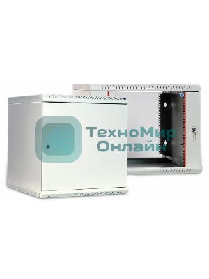 Шкаф телекоммуникационный настенный разборный 6U (600 x 650) дверь стекло