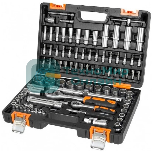 Набор инструментов 1/2дюйм; 1/4дюйм CrV пластик. кейс (94 предм.) Вихрь 73/6/7/5