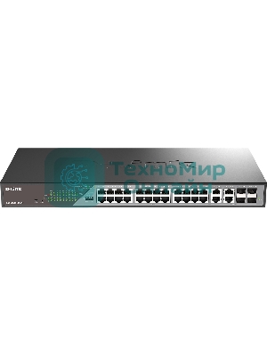 Коммутатор сетевой Smart L2 Surveillance Switch 24х1000Base-T PoE, 4xCombo 1000Base-T/SFP, PoE Budget 370W, Long-range PoE up to 250m