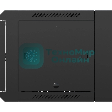 Шкаф коммутационный NTSS NTSS-W6U6045GS-BL настенный 6U 570x450 мм пер. дв. стекл 60 кг черный 350 мм 18 кг 220 град. 370 мм IP20 сталь