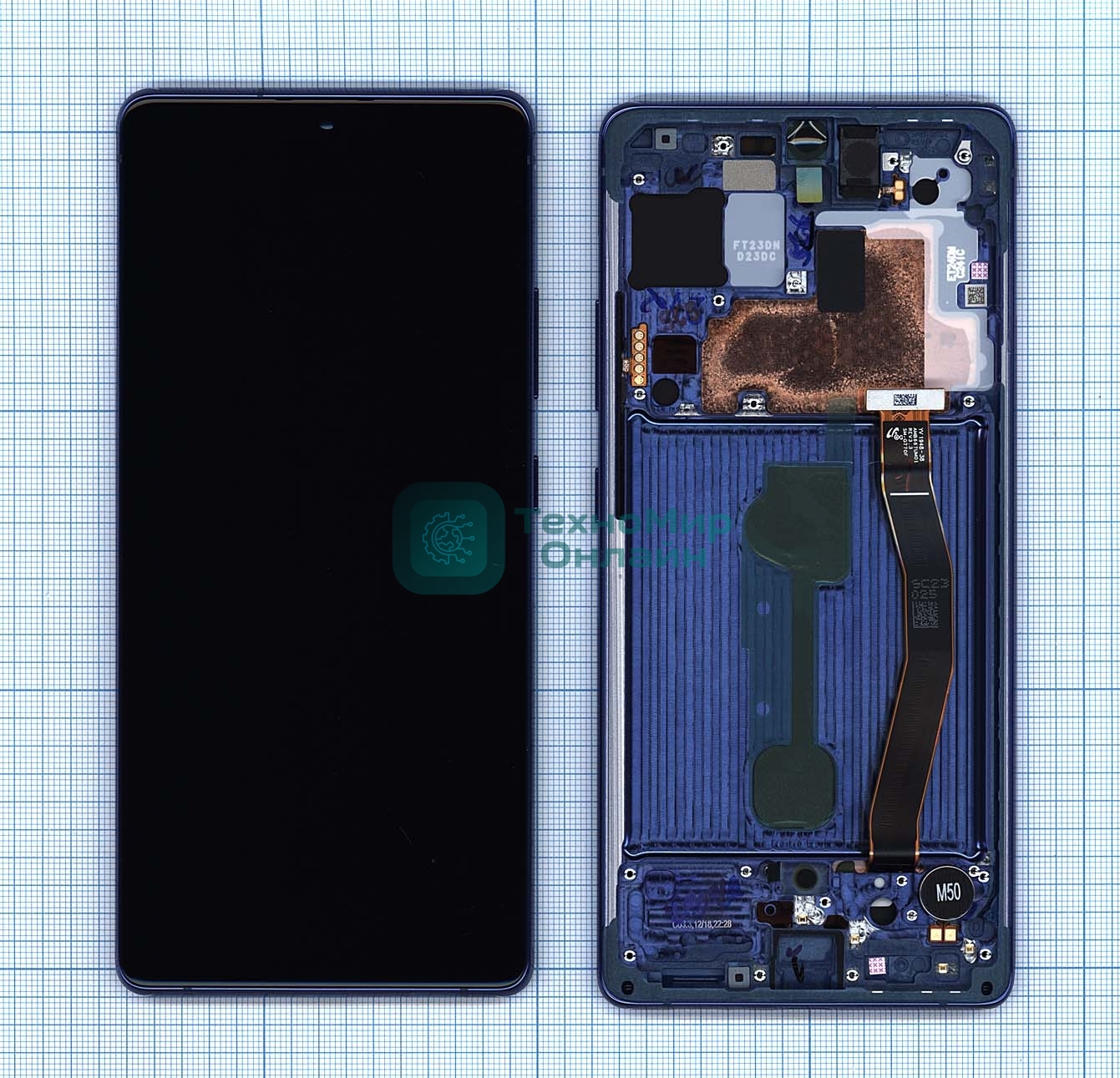 Дисплей для Samsung Galaxy S10 Lite SM-G770F/DS синий с рамкой