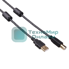 Кабель USB 2.0 A-->B 3м ExeGate 2 фильтра, позолоченные контакты