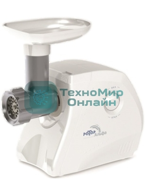 Мясорубка электрическая Ротор Альфа ЭМШ 35/250-1 белый, 1500 Вт, 0.6 кг/мин, защита от перегрузки, насадки - 2