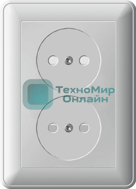 Розетка 2-м СП W59 16А IP20 защ. шторки без заземл. бел. SchE RS16-254-18