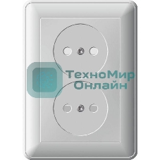 Розетка 2-м СП W59 16А IP20 защ. шторки без заземл. бел. SchE RS16-254-18