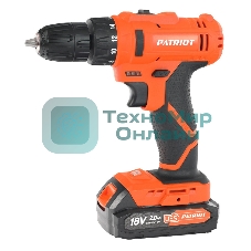 Дрель-шуруповерт Patriot BR 187UES, 18 В, 2 Ач, 25 Нм, щеточный