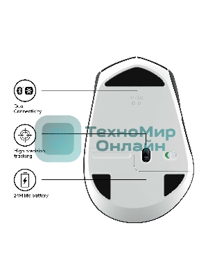 Мышь беспроводная Logitech M720 Triathlon черный, 1000 dpi, радиоканал, Bluetooth, USB, кнопки - 8