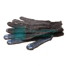 Перчатки трикотажные, с ПВХ точкой, 10 класс, черные Россия