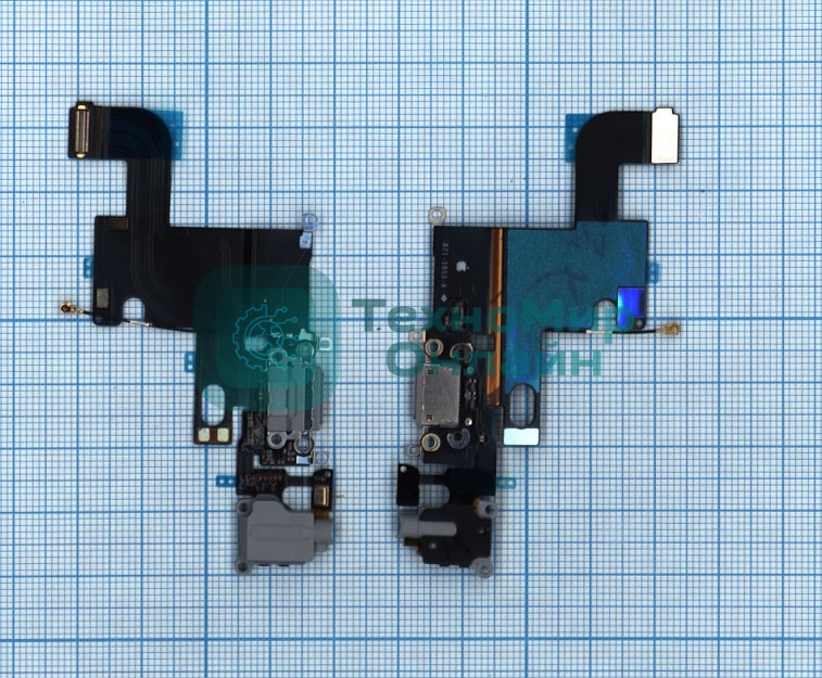Шлейф разъема питания с аудио-разъемом для iPhone 6 серый